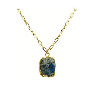 Electroform Pendant on Gold Fill Link Chain: Azurite Jasper (NGCP749AJ) Necklaces athenadesigns 