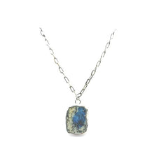 Load image into Gallery viewer, Electroform Pendant on Link Chain: Azurite Jasper: Gold or Silver (N_CP749AJ) Necklaces athenadesigns Silver: NCP749AJ 
