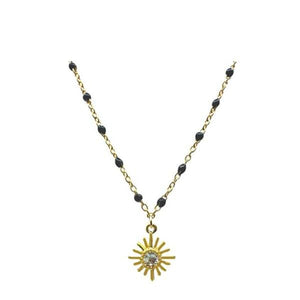 Mix & Match: Choose From 4 Charms on Vermeil Enamel Chain:Black (NG704X_) Necklaces athenadesigns Charm: Starburst 