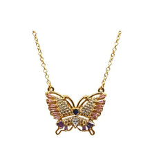 Load image into Gallery viewer, Colorful CZ Gold Fill Necklace (NGCH54BFLY) Necklaces athenadesigns 
