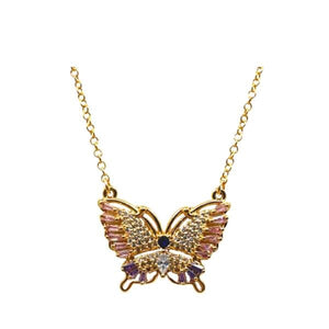 Colorful CZ Gold Fill Necklace (NGCH54BFLY) Necklaces athenadesigns 