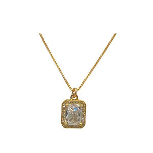 'Halo' CZ Pendant on an 18kt Gold Fill Chain (NGCP4845C) Necklaces athenadesigns 