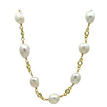 Load image into Gallery viewer, Baroque Pearl And CZ Chain Necklace (NG4538) Necklaces athenadesigns 
