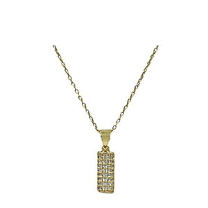 Tube Shape CZ Pendant on 14kt Gold Fill Chain (NGCP48055) Necklaces athenadesigns 