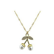 Load image into Gallery viewer, Large Pearl and CZ Cherry Necklace (NGCP335/L) Necklaces athenadesigns 
