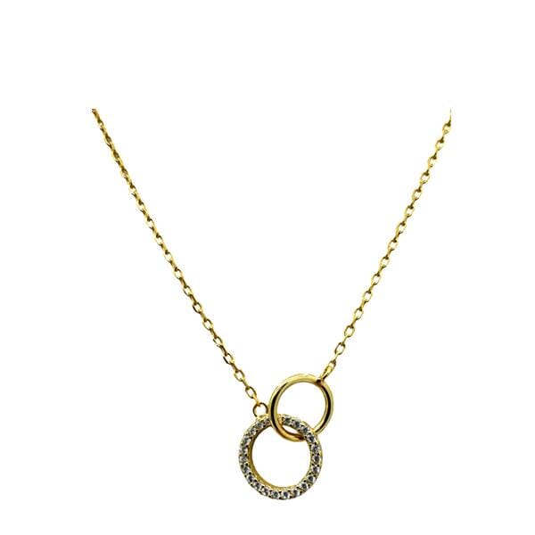 Circle in Circle Gold Vermeil and CZ Necklace (NCG46065) Necklaces athenadesigns 