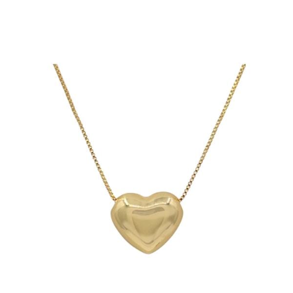 Heart: Puffy Charm on 18kt Gold Fill Chain (NGCH6004) Necklaces athenadesigns 