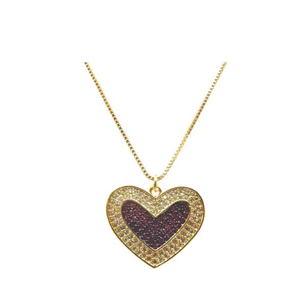 Heart: Gold Fill and Micropave Heart Necklace (NGP45RHRT) Necklaces athenadesigns 
