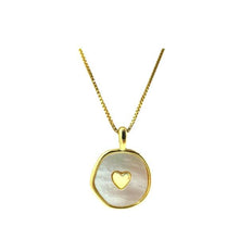Load image into Gallery viewer, Hearts: Organic Shape: Mother of Pearl &amp; Gold fill (NGCP634) Necklaces athenadesigns 
