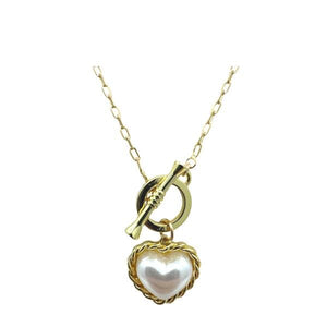 Pearl Heart Toggle Necklace (NGT3460) Necklaces athenadesigns 