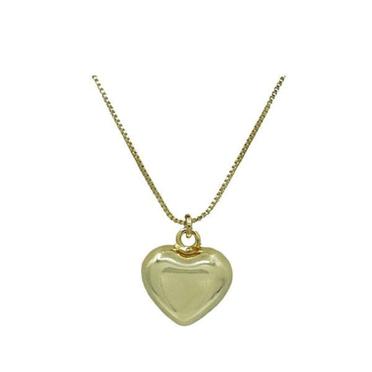 Heart: Puffy Plated Gold Heart (NGCP6040) Necklaces athenadesigns 
