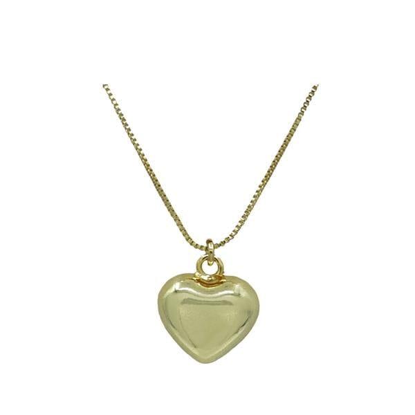 Heart: Puffy Plated Gold Heart (NGCP6040) Necklaces athenadesigns 