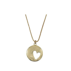 Heart: Gold Plated Open Heart in Heart Pendant (NGCP4660) Necklaces athenadesigns 