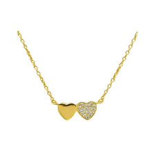 Load image into Gallery viewer, Double Heart Gold Vermeil Necklace (NGCH2/4HRT) Necklaces athenadesigns 
