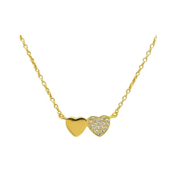 Double Heart Gold Vermeil Necklace (NGCH2/4HRT) Necklaces athenadesigns 