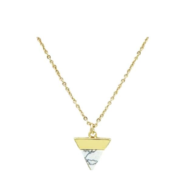 Triangle Stone Necklace: Howlite (NGCH7804HW) Necklaces athenadesigns 