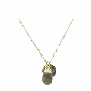 Labradorite Smooth Drop Charm Necklace (NGCH744LD) Necklaces athenadesigns 
