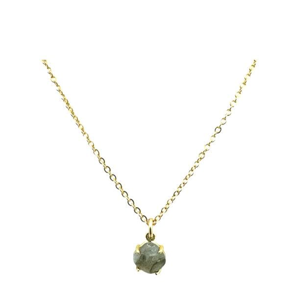 6mm Prong Set Semi Precious Stone Necklace: Labradorite (NGCH740LD) Necklaces athenadesigns 