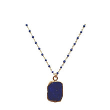 Load image into Gallery viewer, Electroform Pendant on Gold Vermeil or Plated Beaded Chain: Lapis (_NG778DZLP) Necklaces Athena Designs Plated Chain: PNG778LP 
