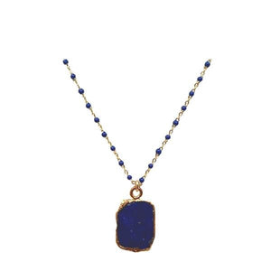 Electroform Pendant on Gold Vermeil or Plated Beaded Chain: Lapis (_NG778DZLP) Necklaces Athena Designs Plated Chain: PNG778LP 