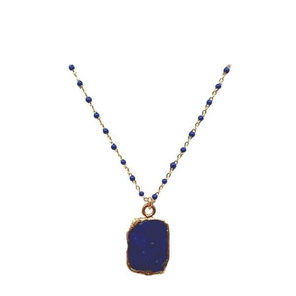 Electroform Pendant on Gold Vermeil or Plated Beaded Chain: Lapis (_NG778DZLP) Necklaces Athena Designs Plated Chain: PNG778LP 