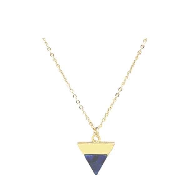 Triangle Stone Necklace: Lapis (NGCH7804LP) Necklaces athenadesigns 