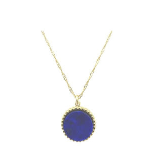Stainless Steel Pendant - Lapis Stone on Gold Fill Chain (NGSP47LP) Necklaces athenadesigns 