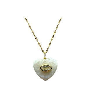 Heart Shaped Moonstone Pendant with White Topaz Inset Pendant (NGCP677AMN) Necklaces athenadesigns 