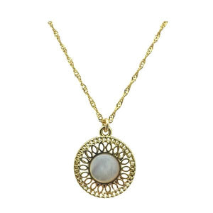 Lattice Work and Mother of Pearl Pendant (NGCP466MOP) Necklaces athenadesigns 