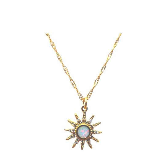 Opalite Starburst Pendant Necklace (NGCP45OP) Necklaces athenadesigns 