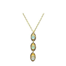 Load image into Gallery viewer, 3 Drop Opalite Link Necklace (NGCP3/48OP) Necklaces athenadesigns 
