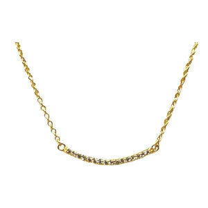 Curved CZ Gold Vermeil Necklace (NCG4058) Necklaces athenadesigns 