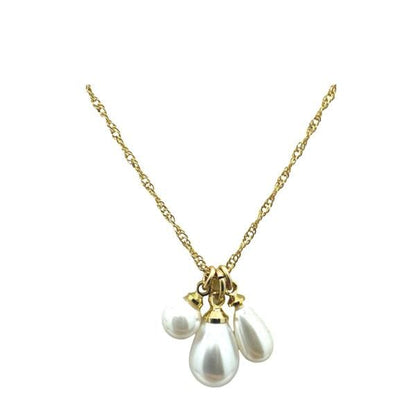 3 Pearl Cluster Necklace (NGCL333) Necklaces athenadesigns 
