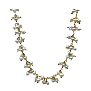 Cluster Vermeil Necklace: Pearl (NGCL330) Necklaces athenadesigns 