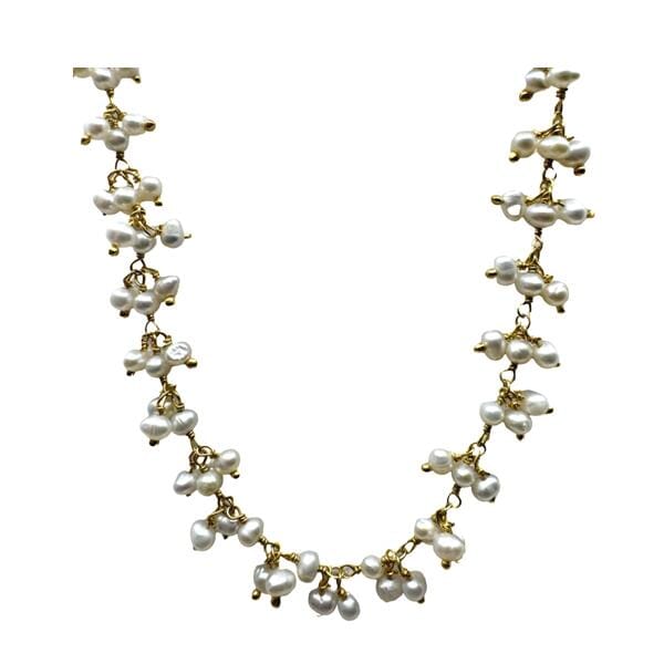 Cluster Vermeil Necklace: Pearl (NGCL330) Necklaces athenadesigns 