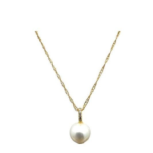 Pearl With CZ Pendant Necklace (NGCP3065) Necklaces athenadesigns 
