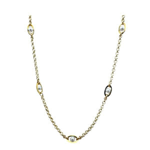 Pearl: Delicate Pearl Links in Gold Fill Chain. (NCG4380) Necklaces athenadesigns 
