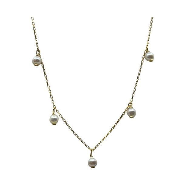 Pearl Drop Gold Vermeil Choker: (NCG4360) Necklaces athenadesigns 