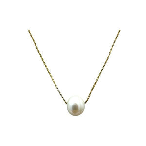 Pearl: Fresh Water Pearl on Gold or Rhodium Fill Chain (NC_3000) Necklaces athenadesigns Gold Fill: NCG3000 