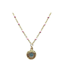 Load image into Gallery viewer, Mix &amp; Match: Choose From 4 Charms on Vermeil Enamel Chain:Pink (NG704P_) Necklaces athenadesigns Charm: CZ Mosaic 
