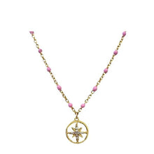 Load image into Gallery viewer, Mix &amp; Match: Choose From 4 Charms on Vermeil Enamel Chain:Pink (NG704P_) Necklaces athenadesigns Charm: NorthStar 
