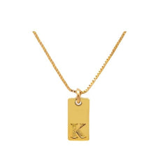 Load image into Gallery viewer, Initial Necklaces; Letters J-L Plated Tags; Silver or Gold (N_CP48_) Necklaces athenadesigns Gold Plated K 
