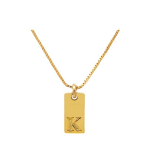 Initial Necklaces; Letters J-L Plated Tags; Silver or Gold (N_CP48_) Necklaces athenadesigns Gold Plated K 