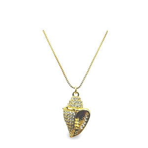 CZ and Gold Fill Conch Shell Pendant (NGCP455SHL) Necklaces athenadesigns 
