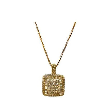 CZ and Gold Vermeil Square/Bar Pendant (NGCP5584) Necklaces athenadesigns 