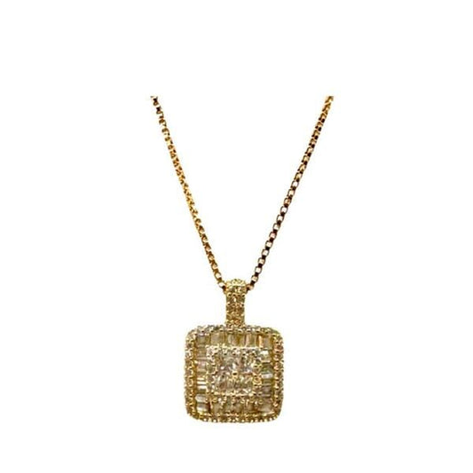 CZ and Gold Vermeil Square/Bar Pendant (NGCP5584) Necklaces athenadesigns 