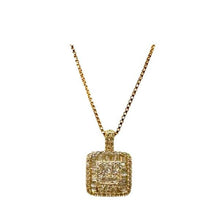 Load image into Gallery viewer, CZ and Gold Vermeil Square/Bar Pendant (NGCP5584) Necklaces athenadesigns 
