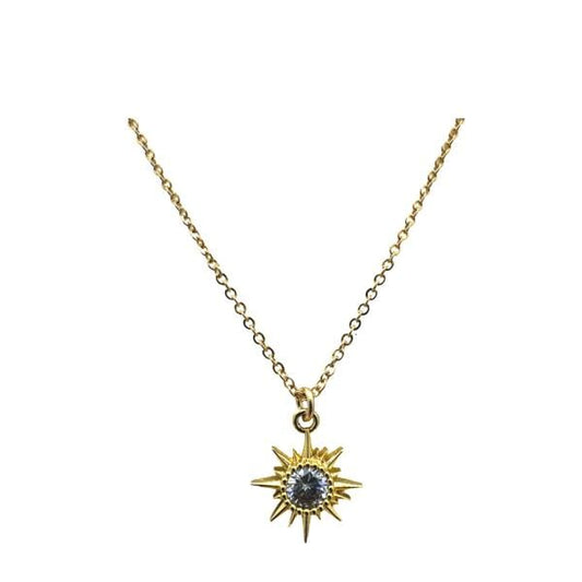 Starburst CZ Center Necklace: Clear (NGCH445C) Necklaces athenadesigns 