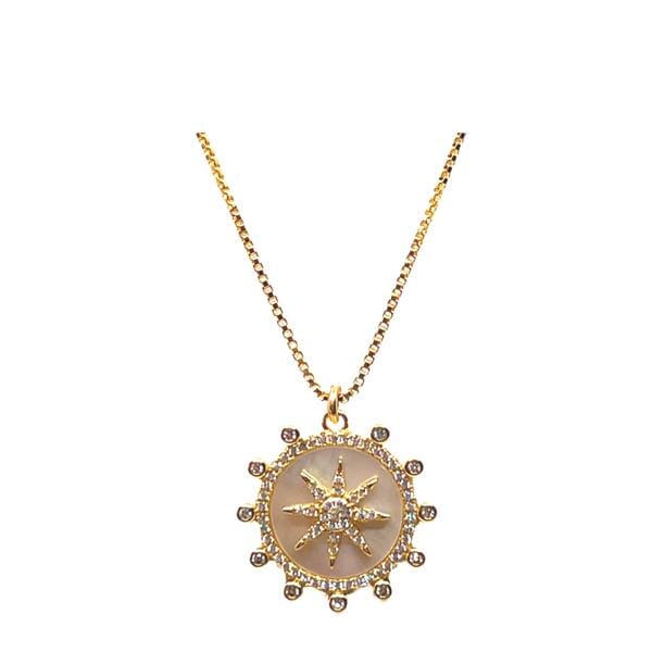 Enamel Starburst Charm on 18kt Gold Fill Chain: WT (NGCP756WT) Necklaces athenadesigns 