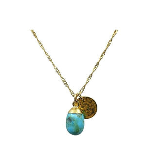 Turquoise Smooth Drop Charm Necklace (NGCH744TQ) Necklaces athenadesigns 
